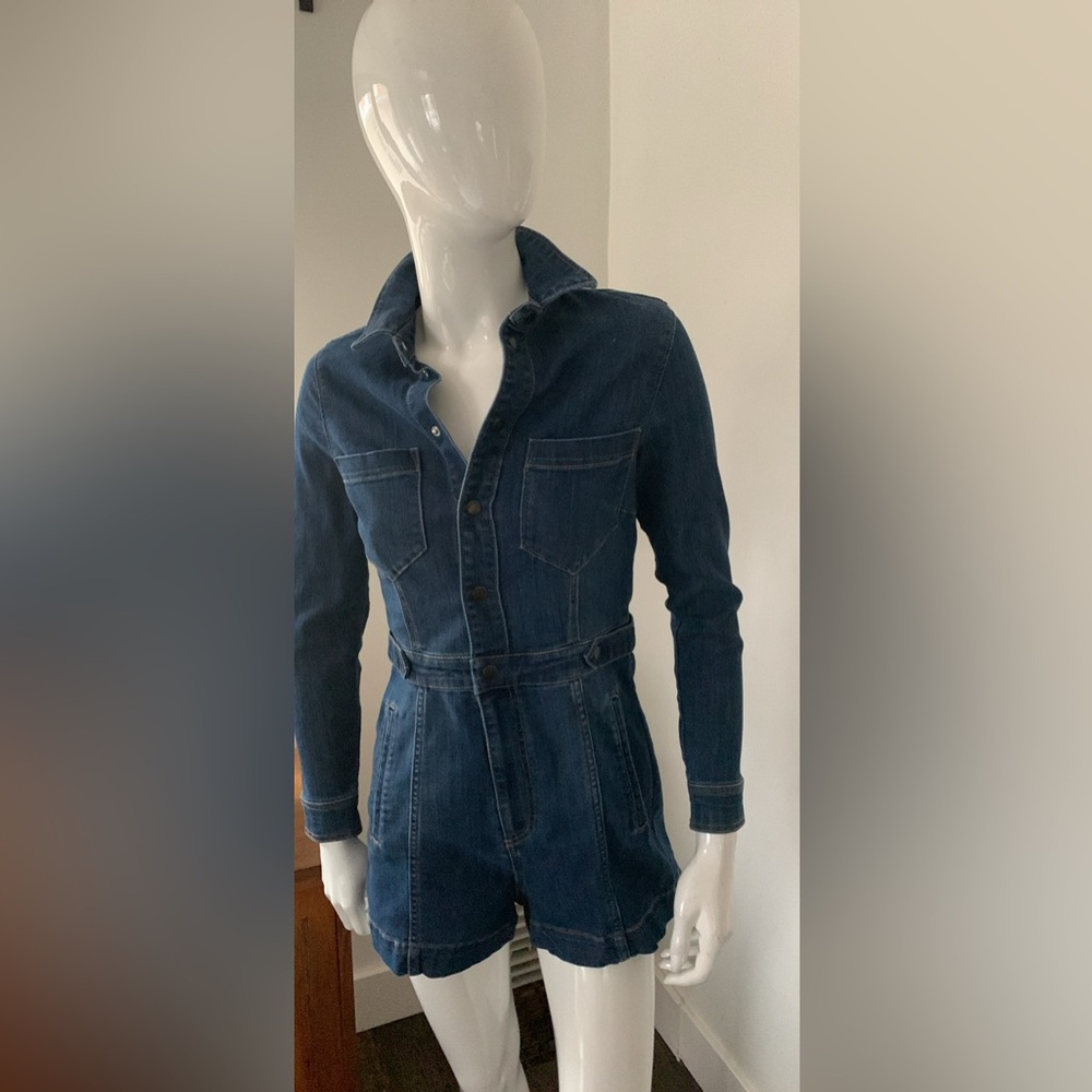 H&M Dark Blue Denim Jumpsuit/Romper